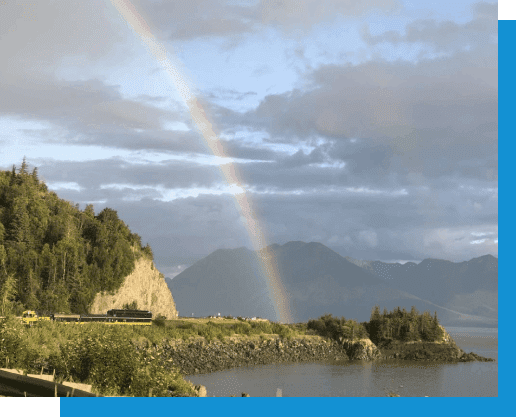 Longmere Lake and Rainbow