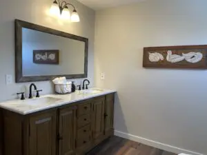 White marble floor on a washing sink